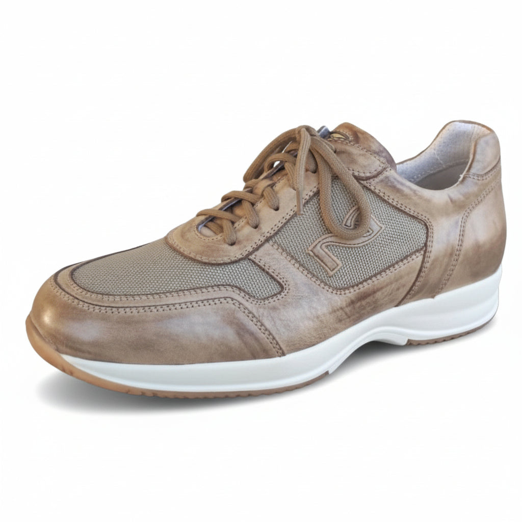 Sneakers Uomo NeroGiardini 07636 Vera Pelle Color Savana - 43 EU