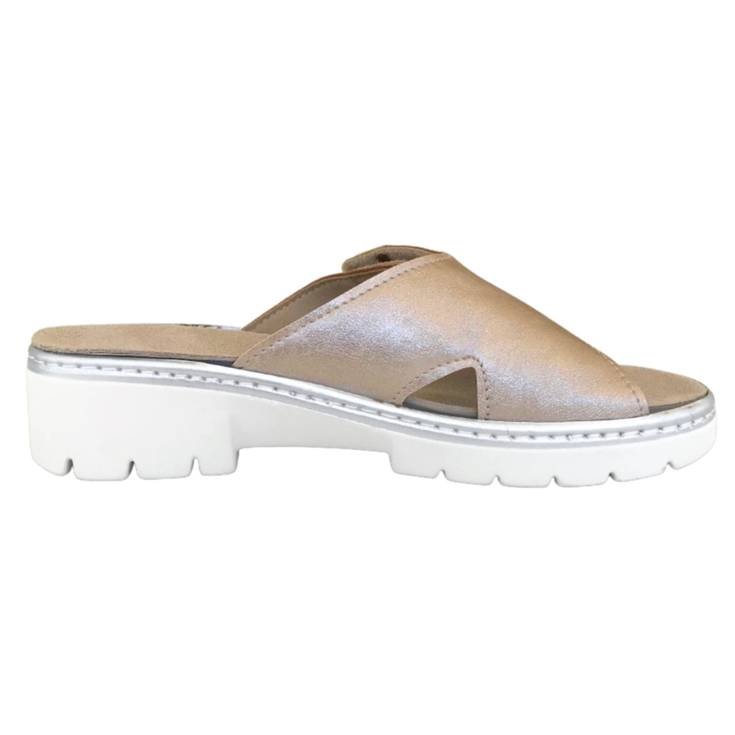 Ciabatte CinziaSoft MZB56-T Vera Pelle Oro Rosa con strap e plantare estraibile