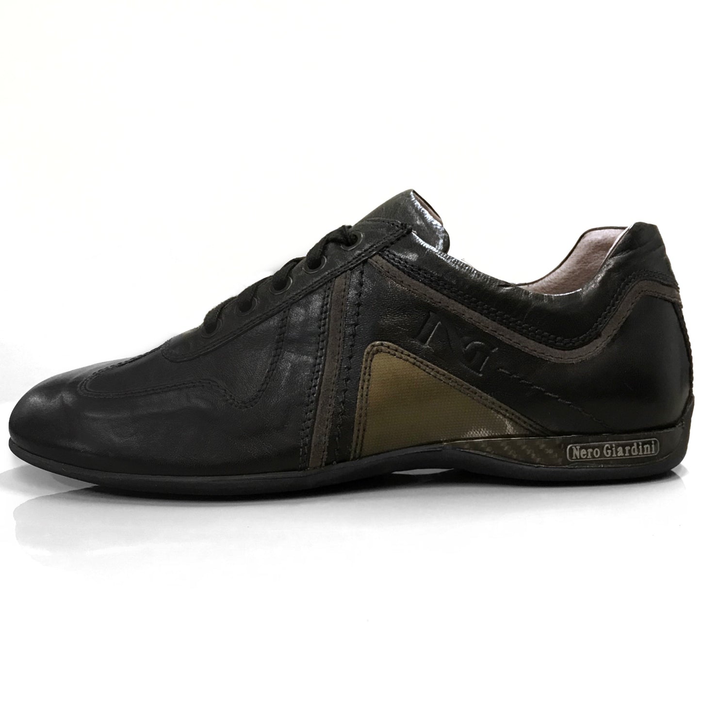 Sneakers Uomo NeroGiardini A201370U Vera Pelle, Nappa, con Lacci - Colore Nero, Grigio, Carbone