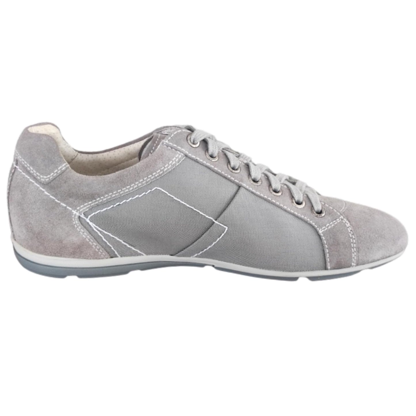 Sneakers Stringate Uomo NeroGiardini P402391U Pelle scamosciata e tessuto Gysel Grigio Fumo - 43 EU