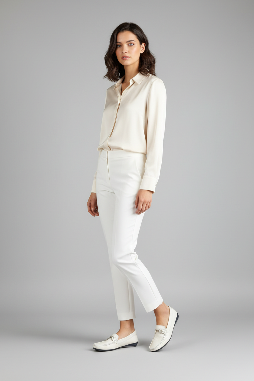 Mocassini Donna NeroGiardini 10002 Naplak Vernice Bianco, 37 EU