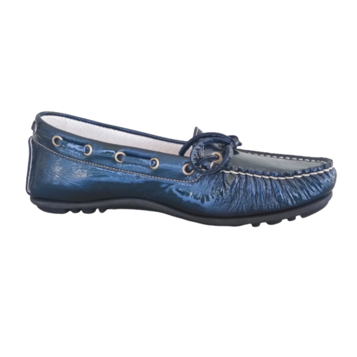 Mocassini Donna NeroGiardini 10011 Vera Pelle in Vernice Blu Petrolio