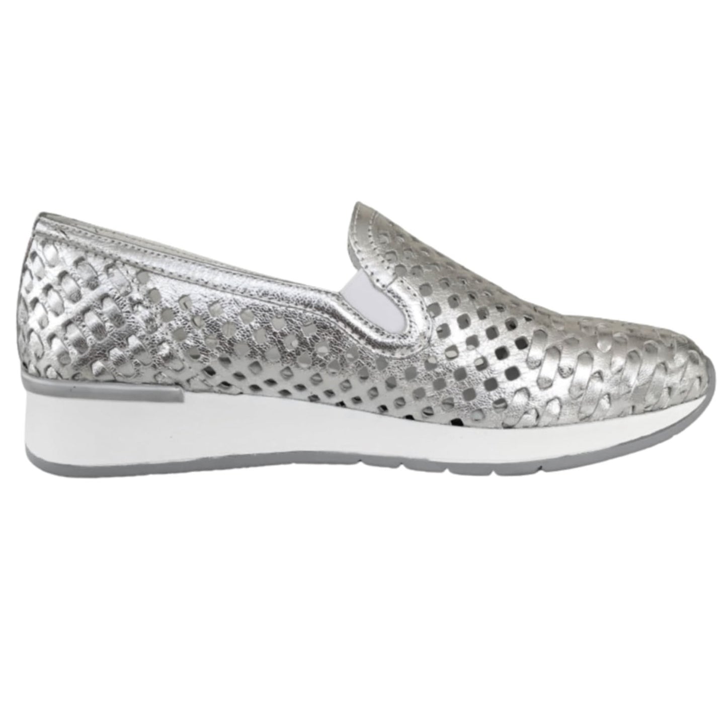 Sneakers Donna Cinzia Soft 8199 Vera Pelle con Plantare Estraibile ed Elastici Laterali - 38 (EU)