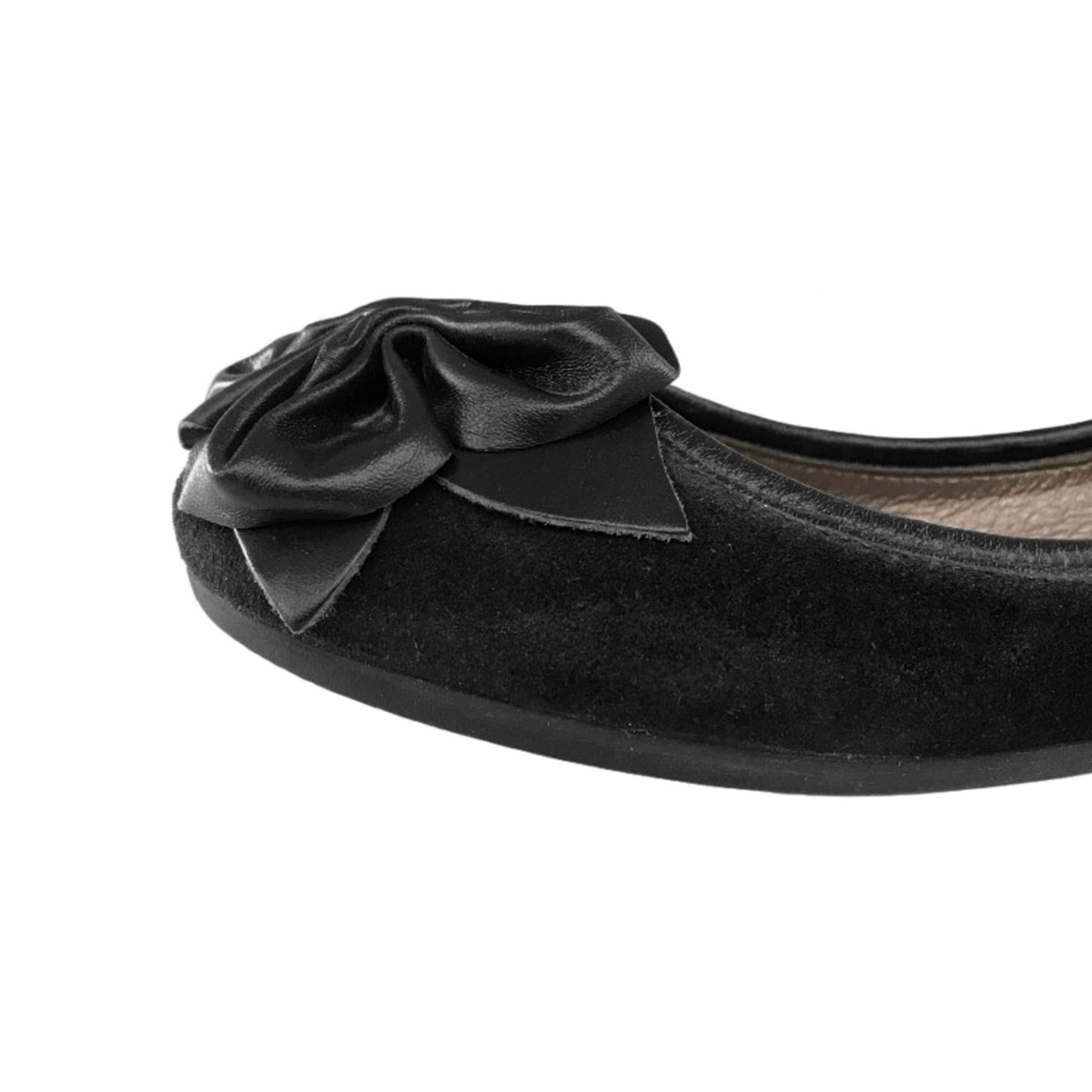 NeroGiardini Ballerine Donna A207600D in Camoscio Nero con Fiocco Decorativo, Scarpe Basse Eleganti