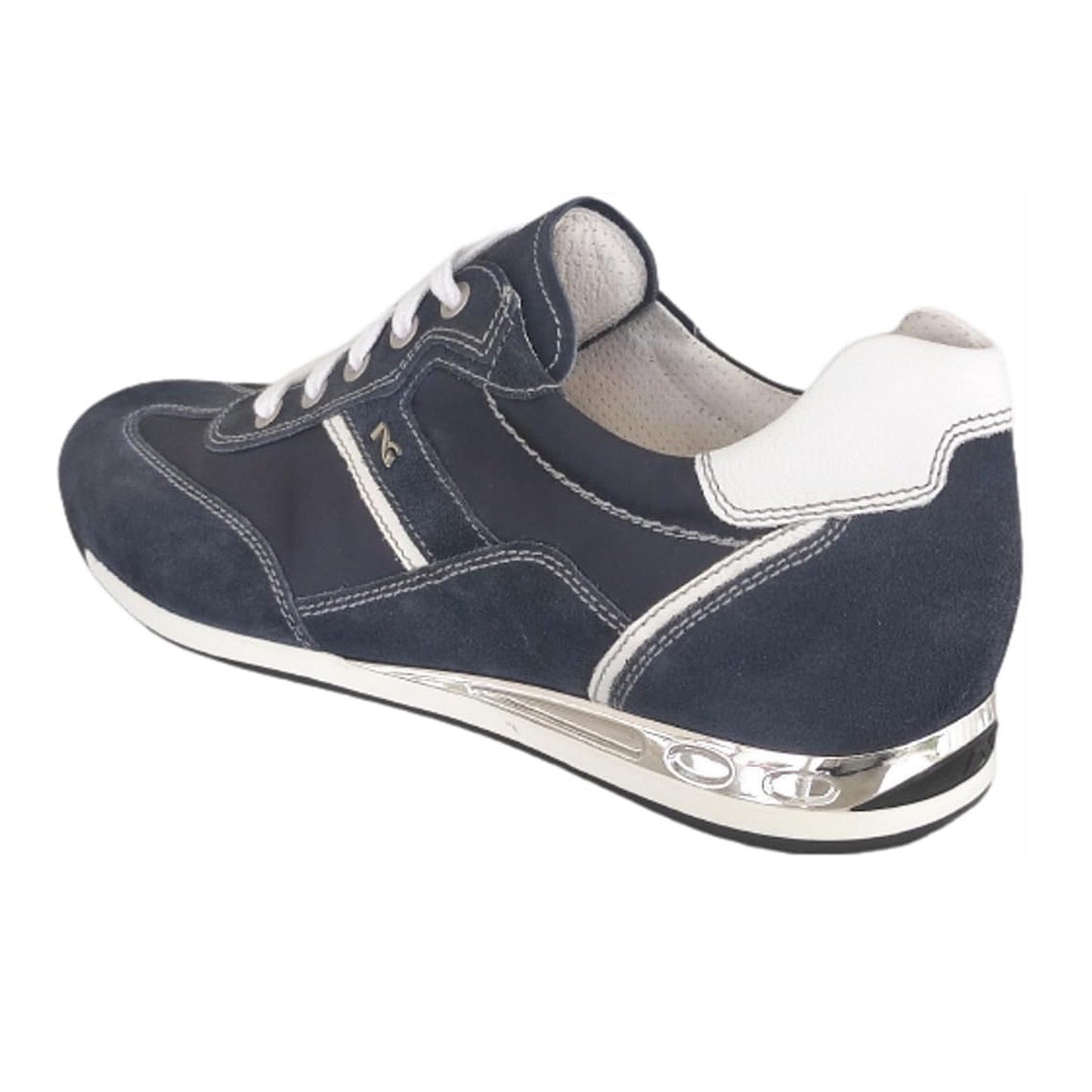 Sneakers Stringata Uomo NeroGiardini P604011U Vera Pelle Scamosciata Blu