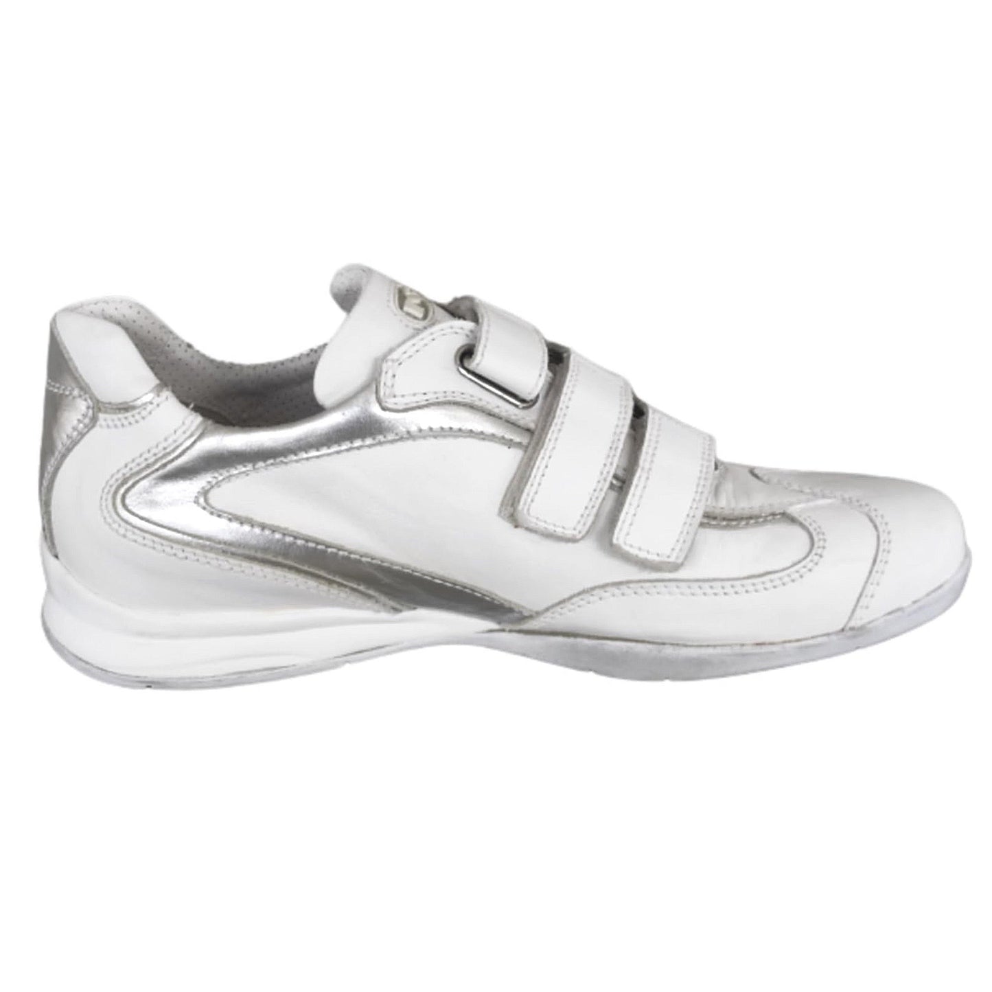 Sneakers con Strappo Uomo NeroGiardini 07668 Vera Pelle Bianco
