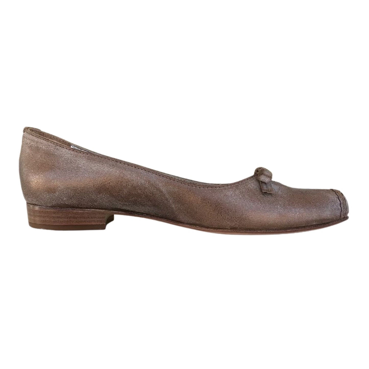 Ballerina con fiocchetto NeroGiardini 00860 Vera Pelle Bronzo metallizzato