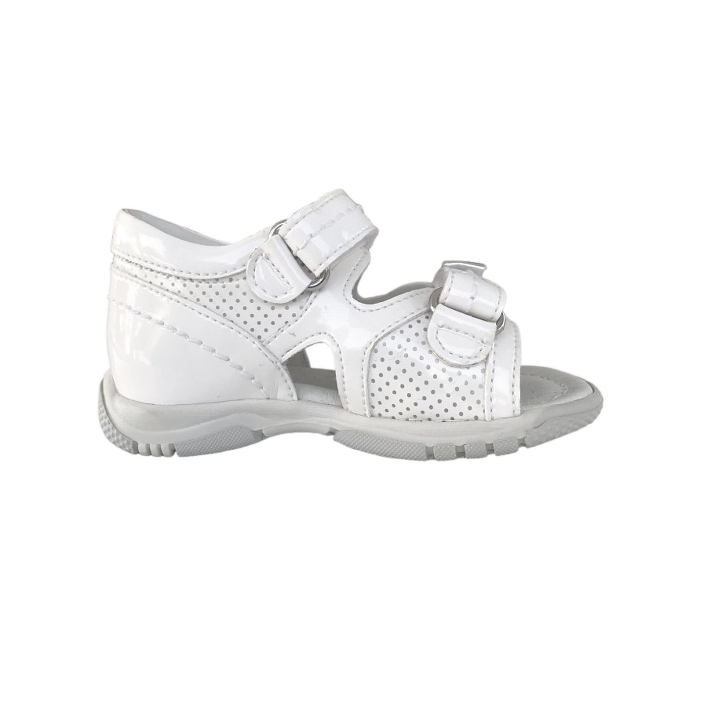 Sandali da Bambina NeroGiardini P420480F in Vera Pelle Naplak, Bianco con Fiocchi Argento