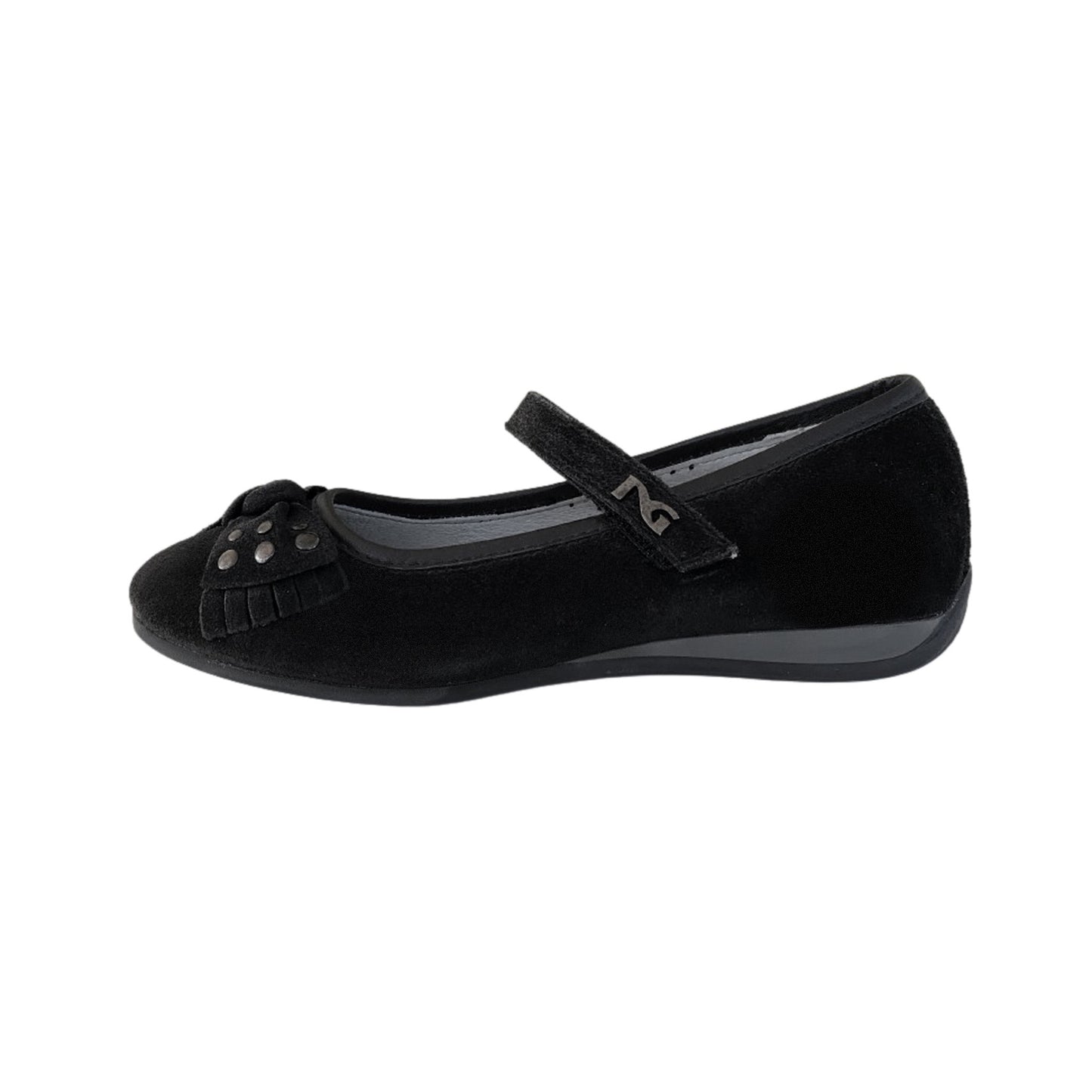 Ballerine con fiocco NeroGiardini A026120F Vera Pelle Scamosciata Nero