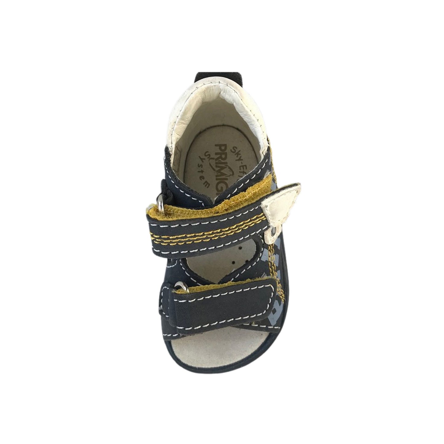 Sandali Bambino Primigi con Chiusura a Strappo, Blu Navy con Dettagli Gialli, Suola Antiscivolo, 19 EU