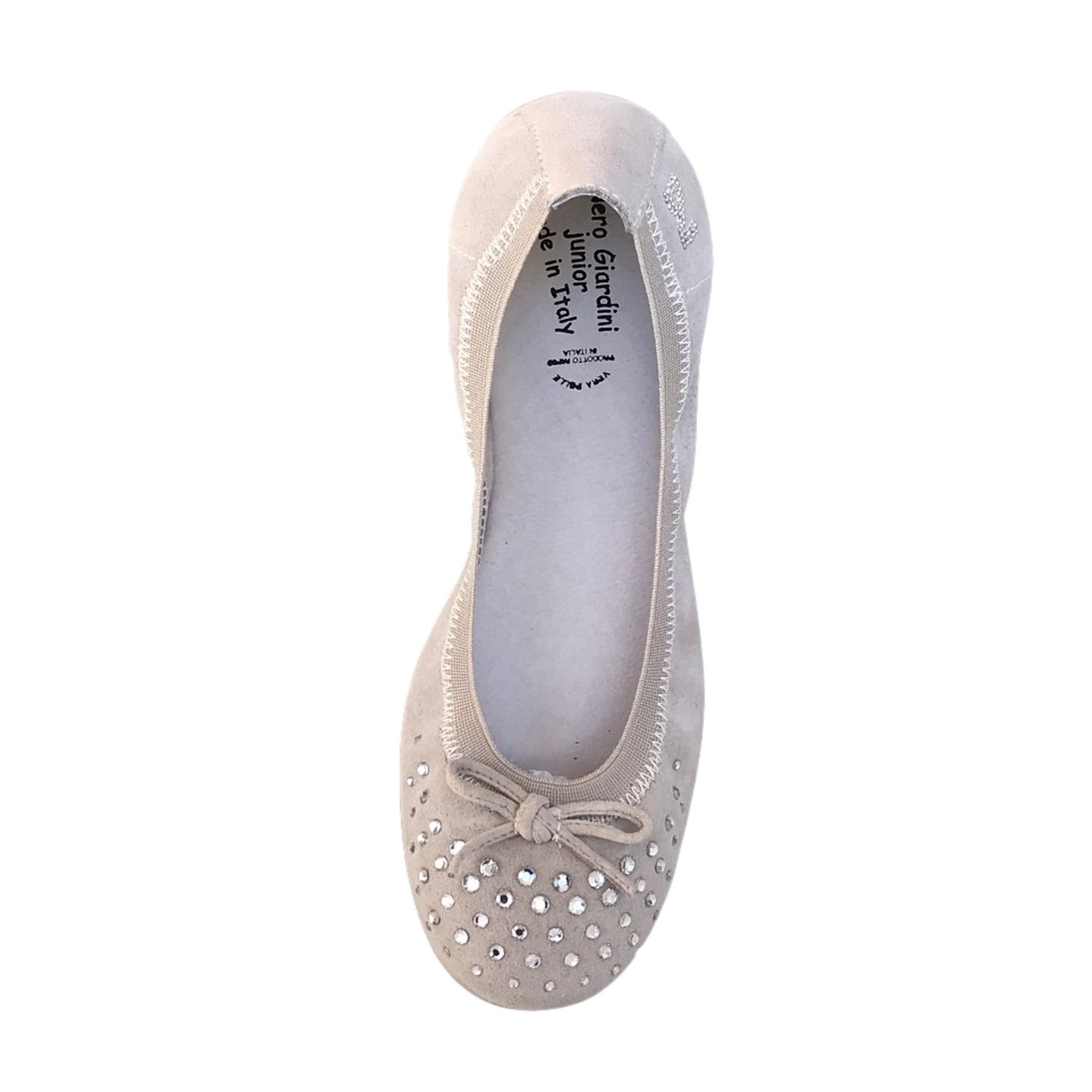 Ballerine con brillantini P530872F Vera Pelle Beige Freddo