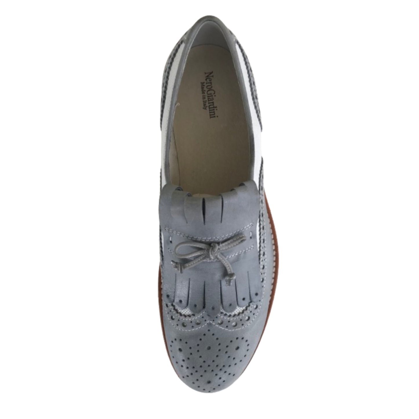 Scarpe Inglesine Estive Donna NeroGiardini 717192D Navy Bianco
