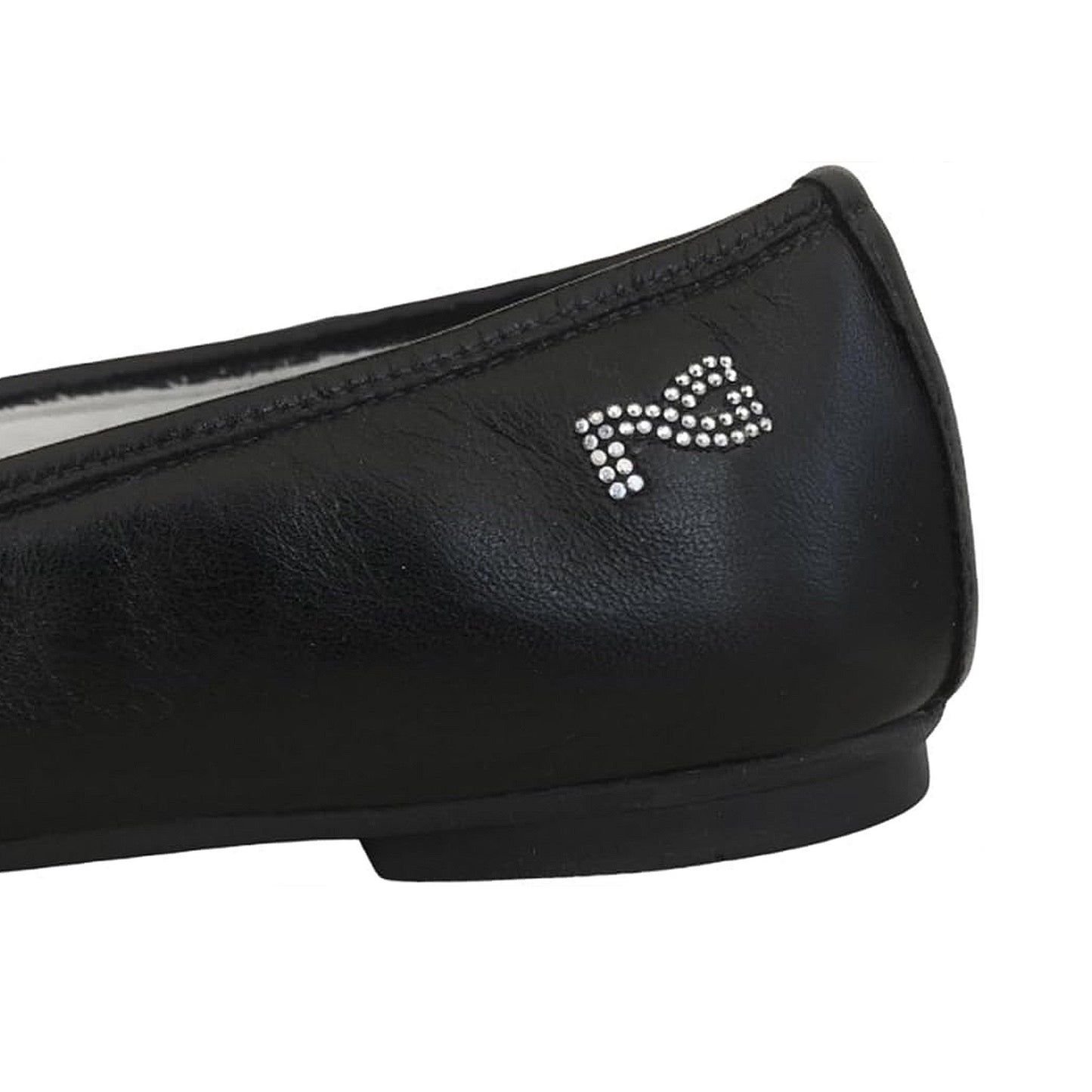 NeroGiardini Ballerine Donna P308421D in Vera Pelle Nero con Fiore Decorativo