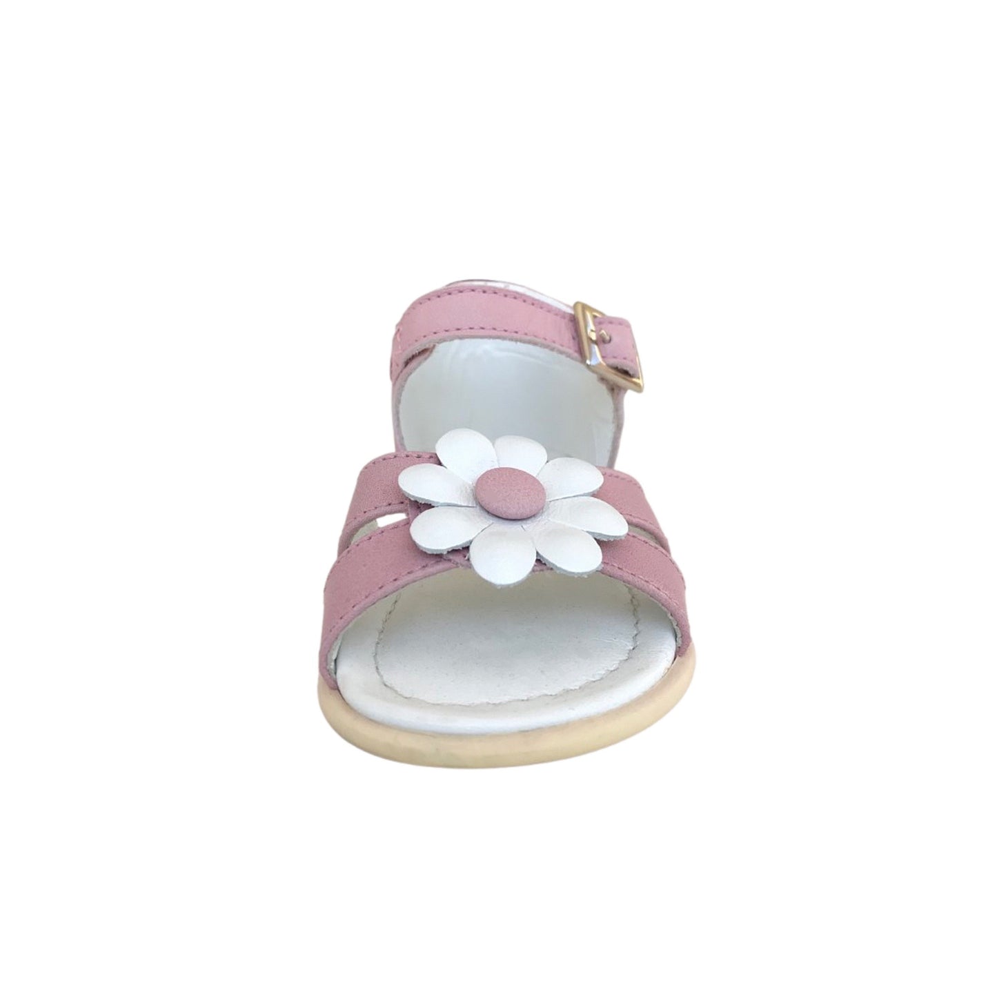 Sandali Bambina Cricket in Vera Pelle Rosa con Fiore Decorativo, Chiusura con Fibbia - 19 EU