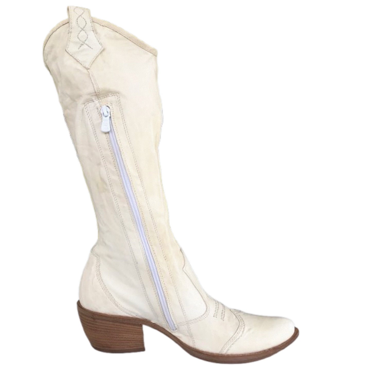 Stivali Texani Donna NeroGiardini 00320 Vera Pelle Bianco Latte