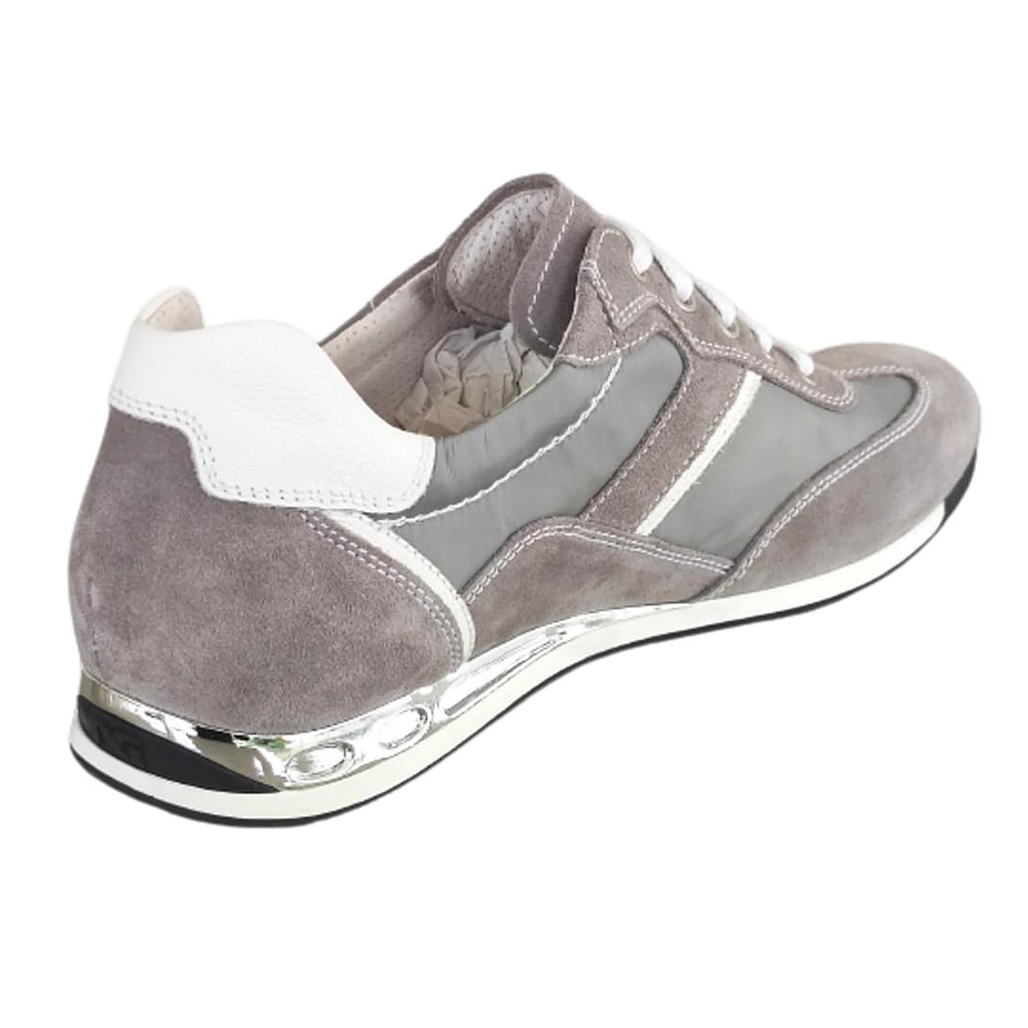 Sneakers Uomo NeroGiardini P604011U Vera Pelle Scamosciata Grigio Nylon Fumo