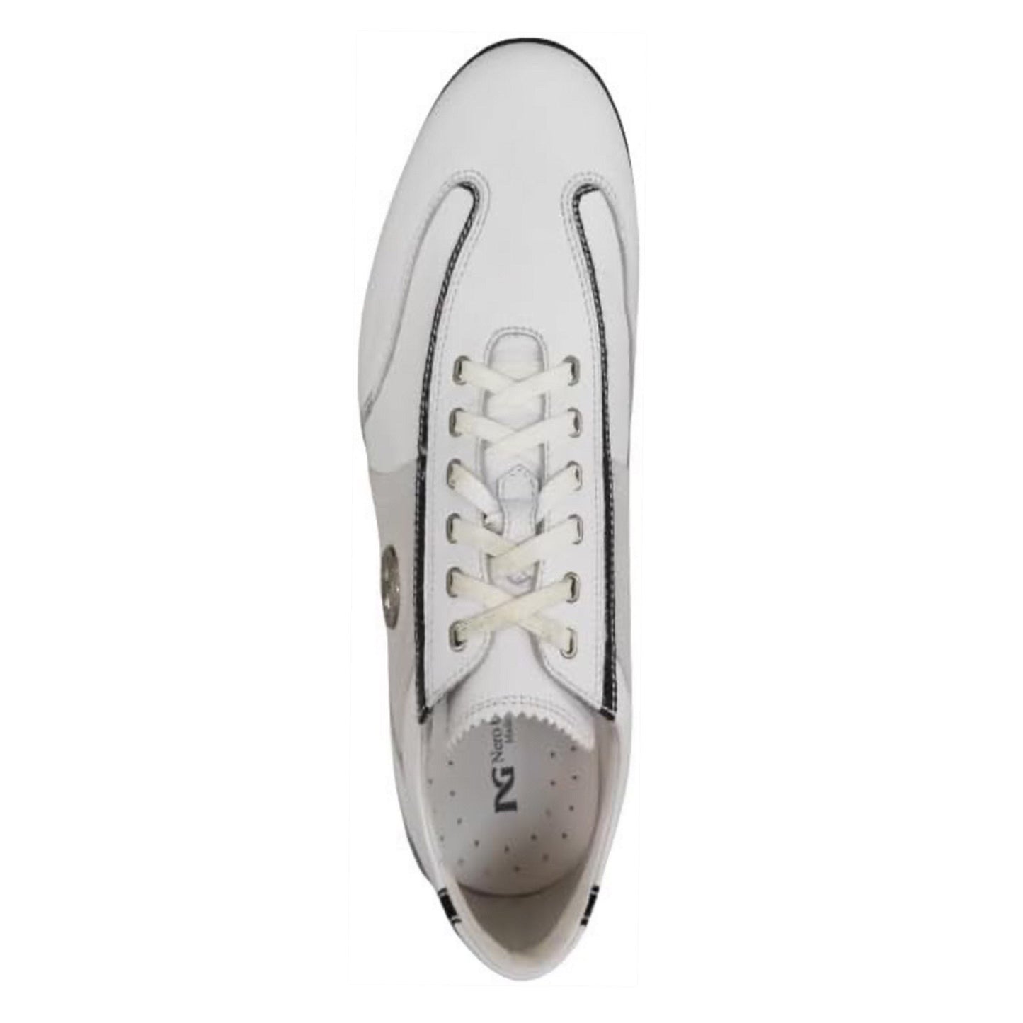 Sneakers Uomo NeroGiardini P009470 vera Pelle Bianco Blu Notte - 43 EU