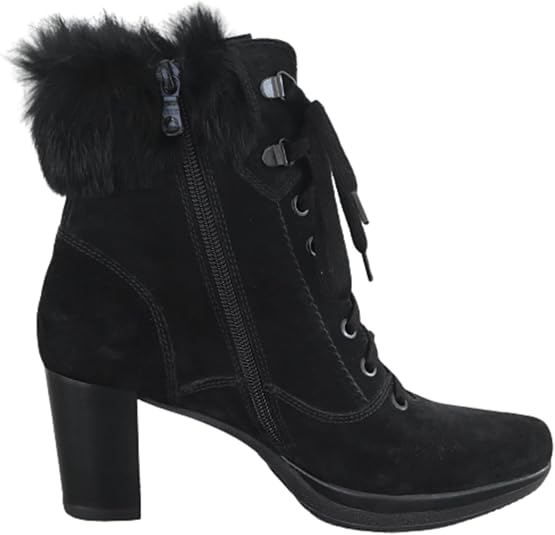 Stivaletti Neri Invernali Donna NeroGiardini A207801D - Tacco 6.5 con Plateau, Vera Pelle Scamosciata, Cerniera Laterale, Pelliccetta Nera - Numero 37