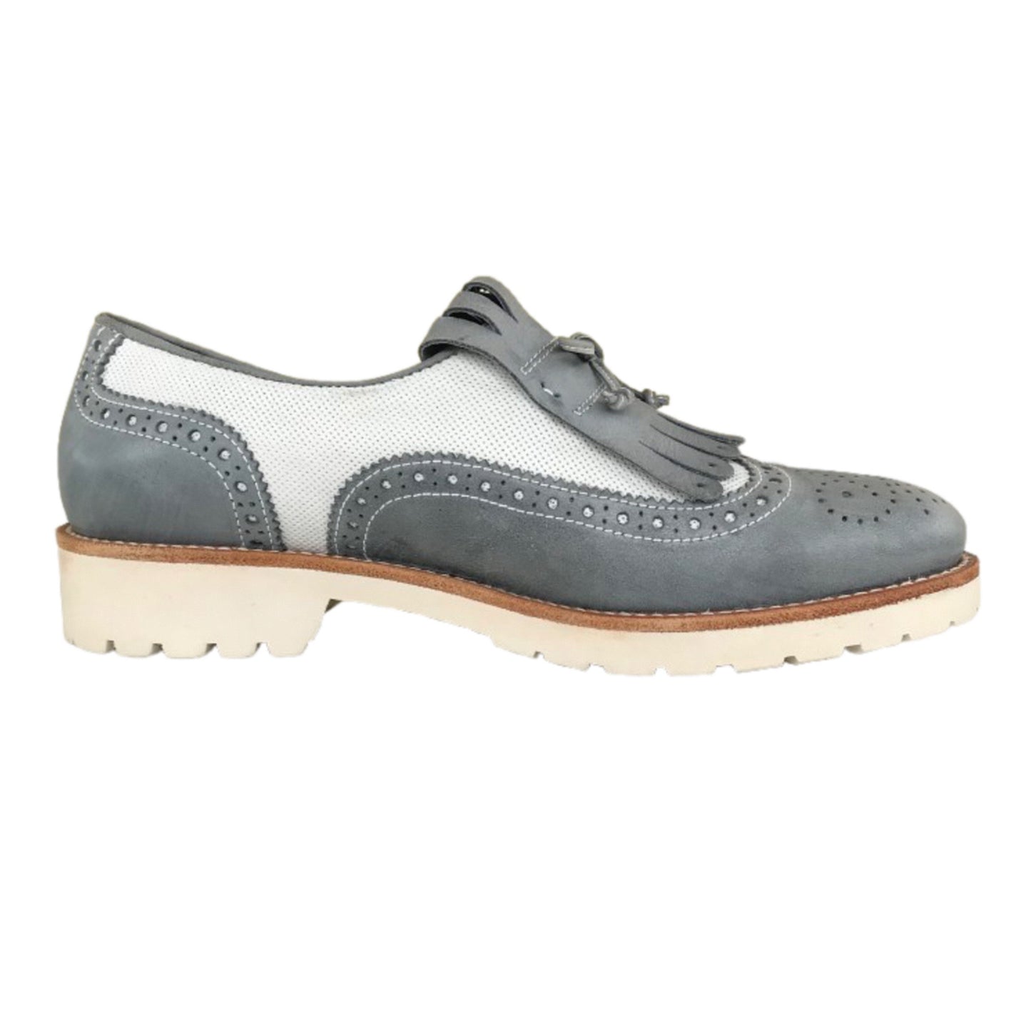 Scarpe Inglesine Estive Donna NeroGiardini 717192D Navy Bianco
