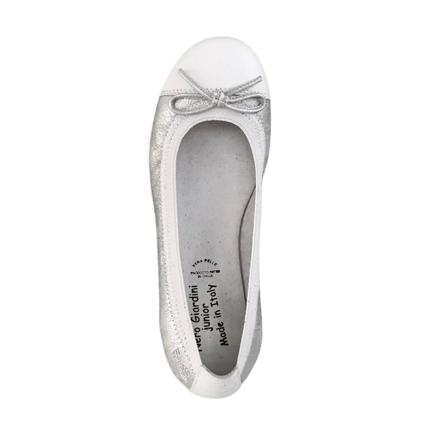 Ballerine Argento NeroGiardini P530877F Vera Pelle 30 32 33 34