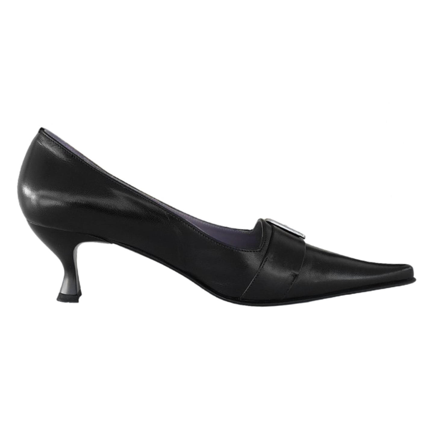 Décolleté a punta NeroGiardini 00610 Vera Pelle Nero con fibbia