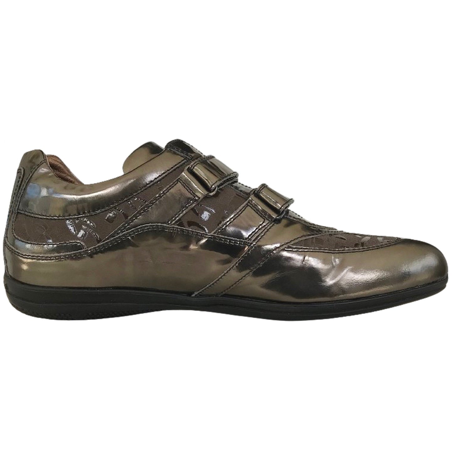 Sneakers donna NeroGiardini 456 con doppio strappo, Vera pelle Specchiato, Antracite, 39 EU