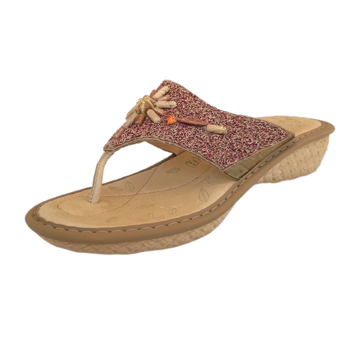 Ciabatte FlyFlot Beige Motivo Mare Vera Pelle