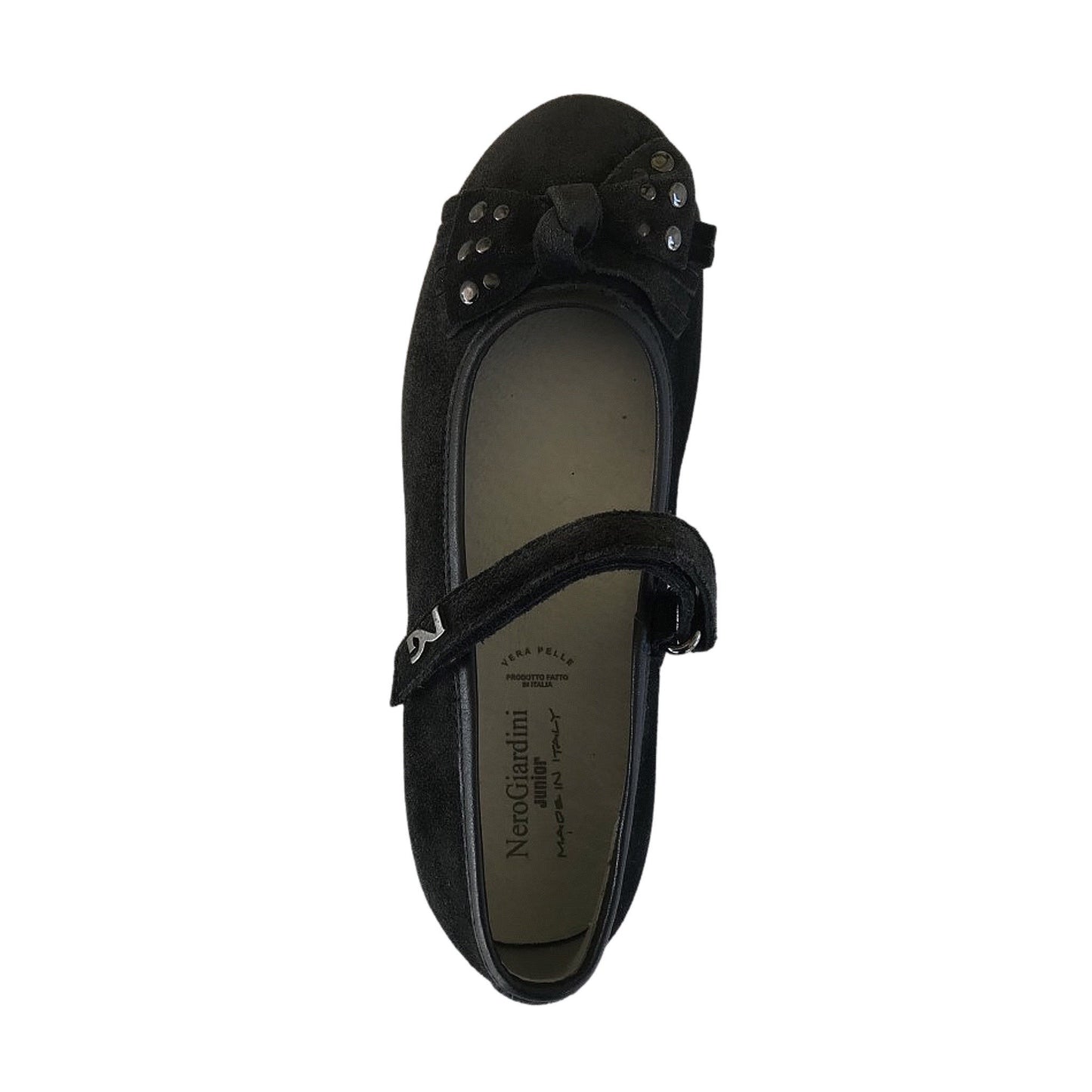 Ballerine con fiocco NeroGiardini A026120F Vera Pelle Scamosciata Nero