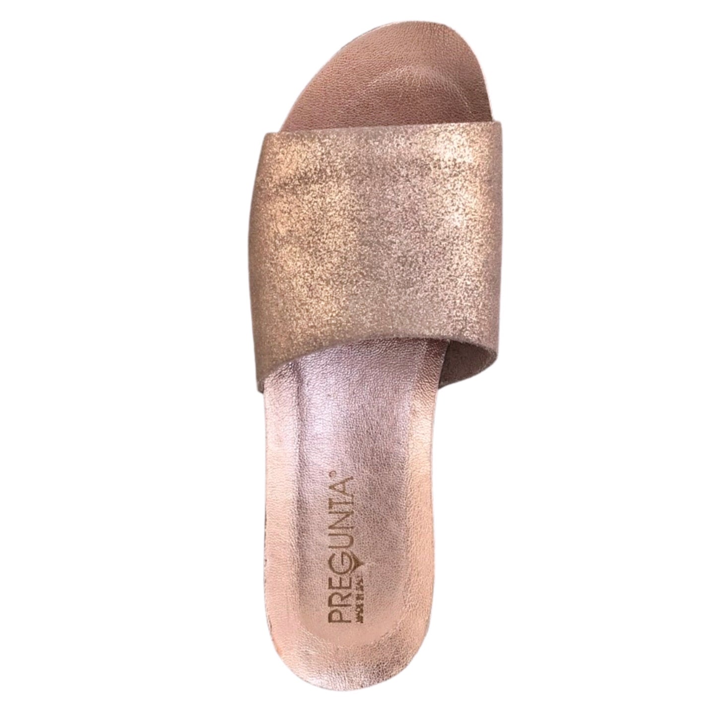 Ciabatte con zeppa Donna PREGUNTA 9957 Fascia in Vera Pelle Cipria laminata