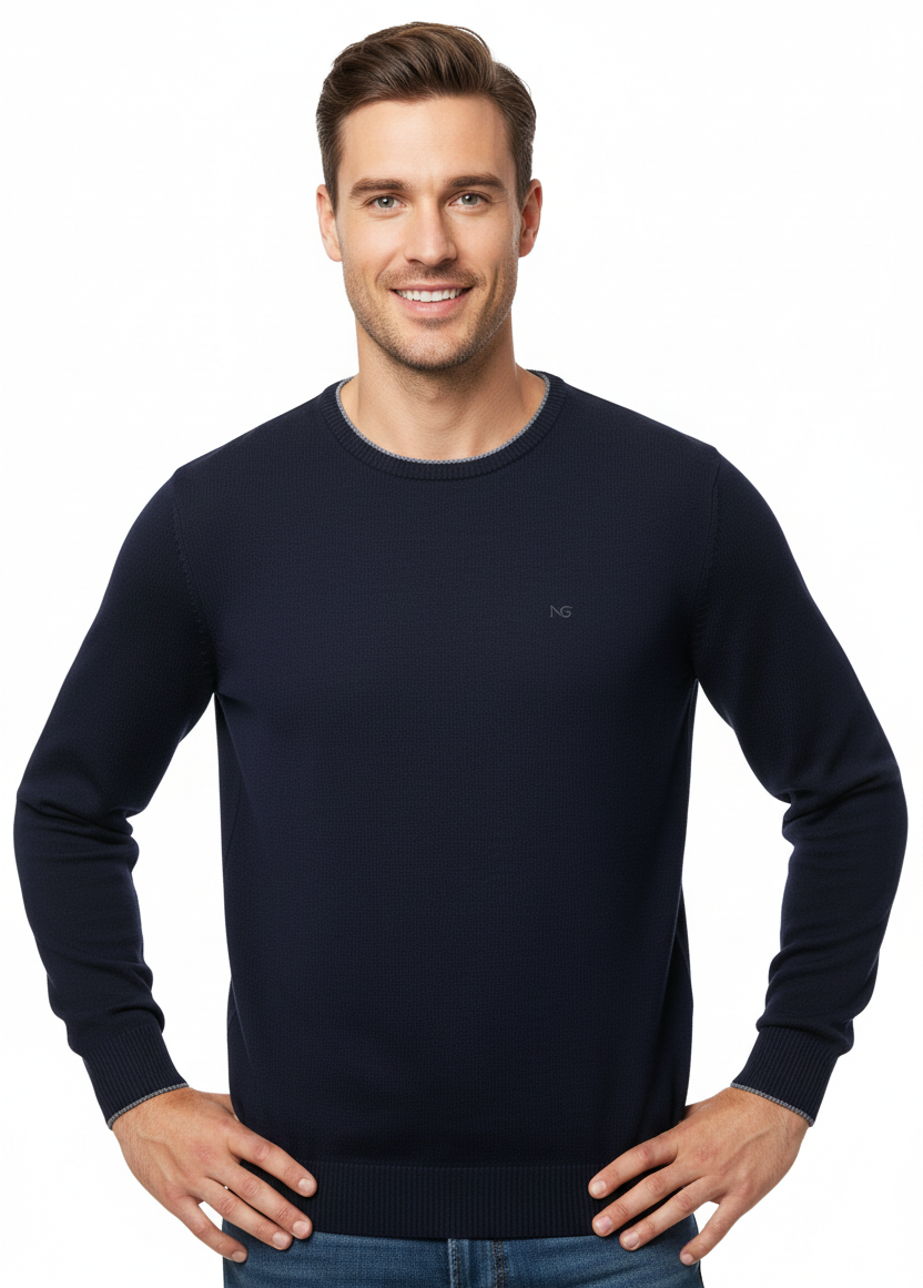 Maglia Uomo Girocollo NeroGiardini A670340U - Bluette