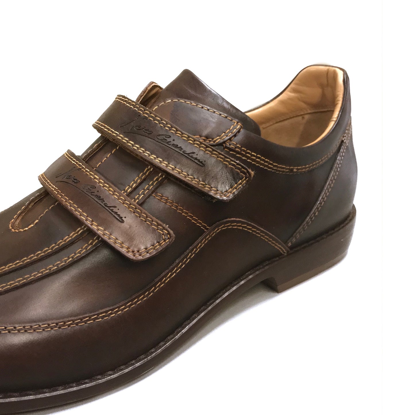Sneakers scarpa con chiusura a strappo Uomo NeroGiardini 09261 in vera pelle - Color Marrone