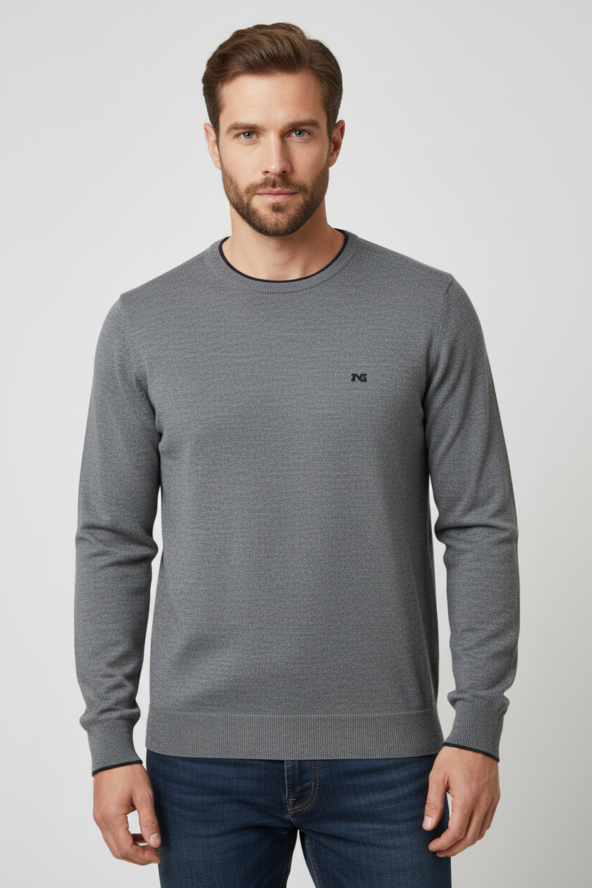 Maglia Uomo Girocollo NeroGiardini A370710U - Grigio Tartufo