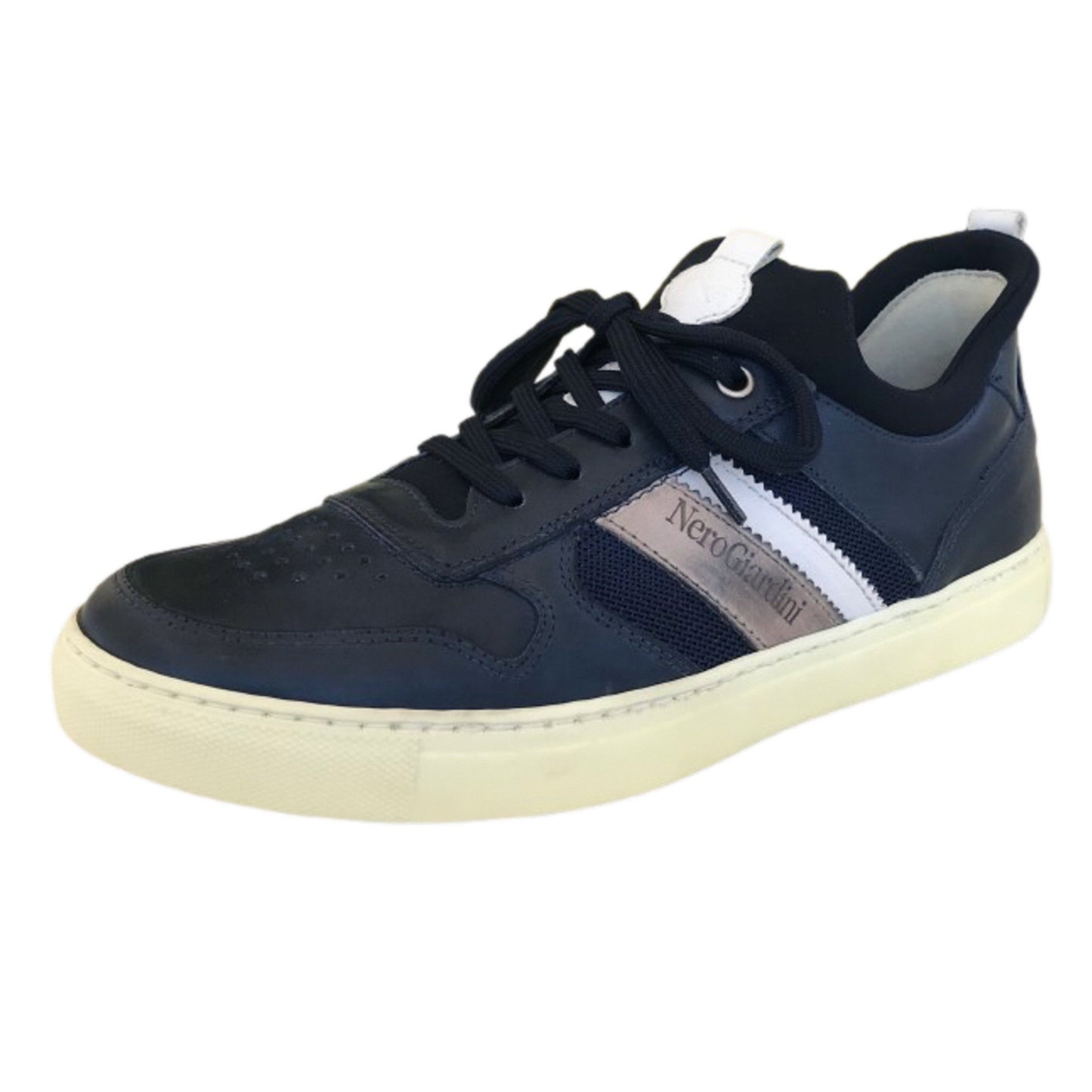Sneakers Uomo NeroGiardini P900992U Pelle Blu Bianco e Fumo - 40 EU