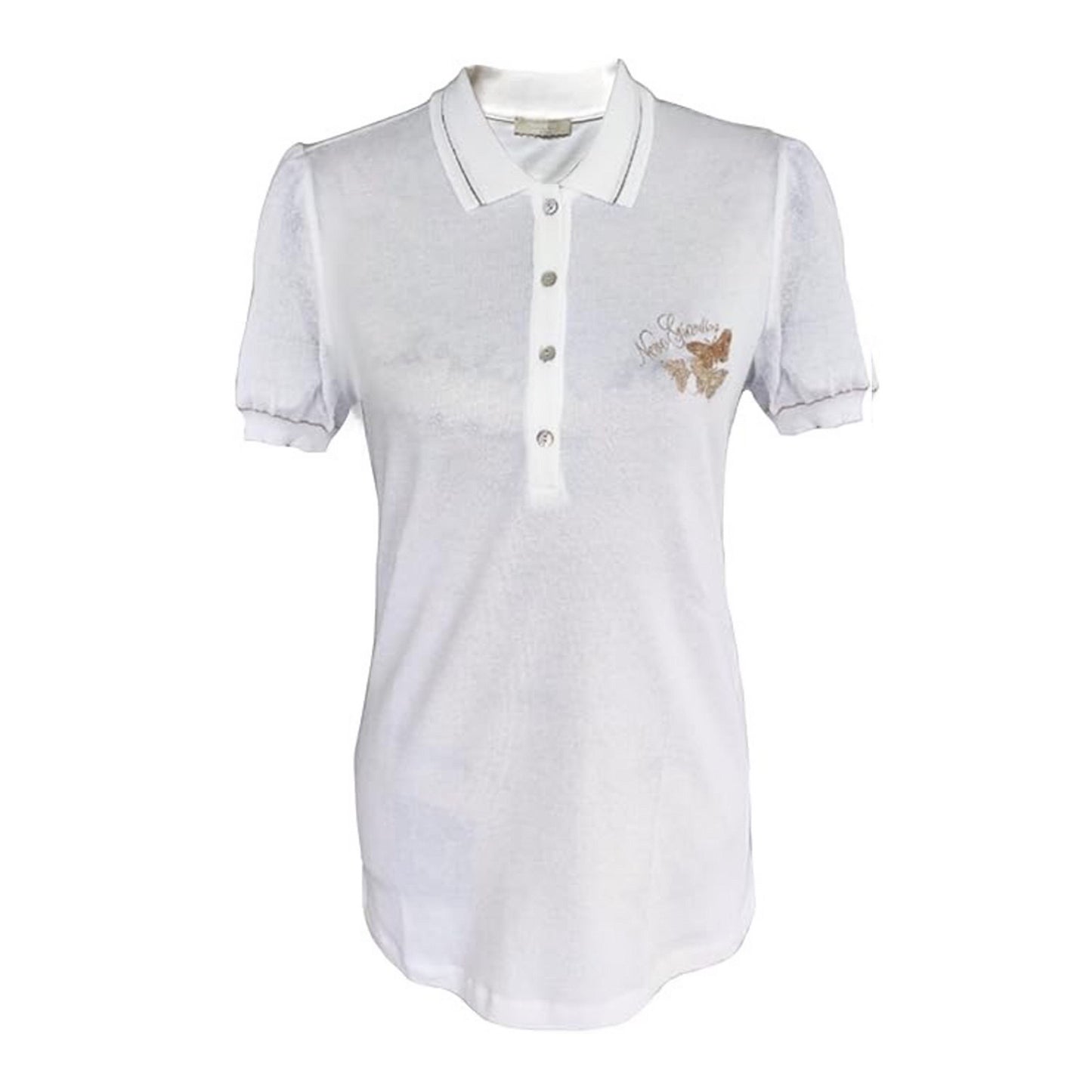 Polo T-Shirt NeroGiardini Art P461501D Bianco con farfalle