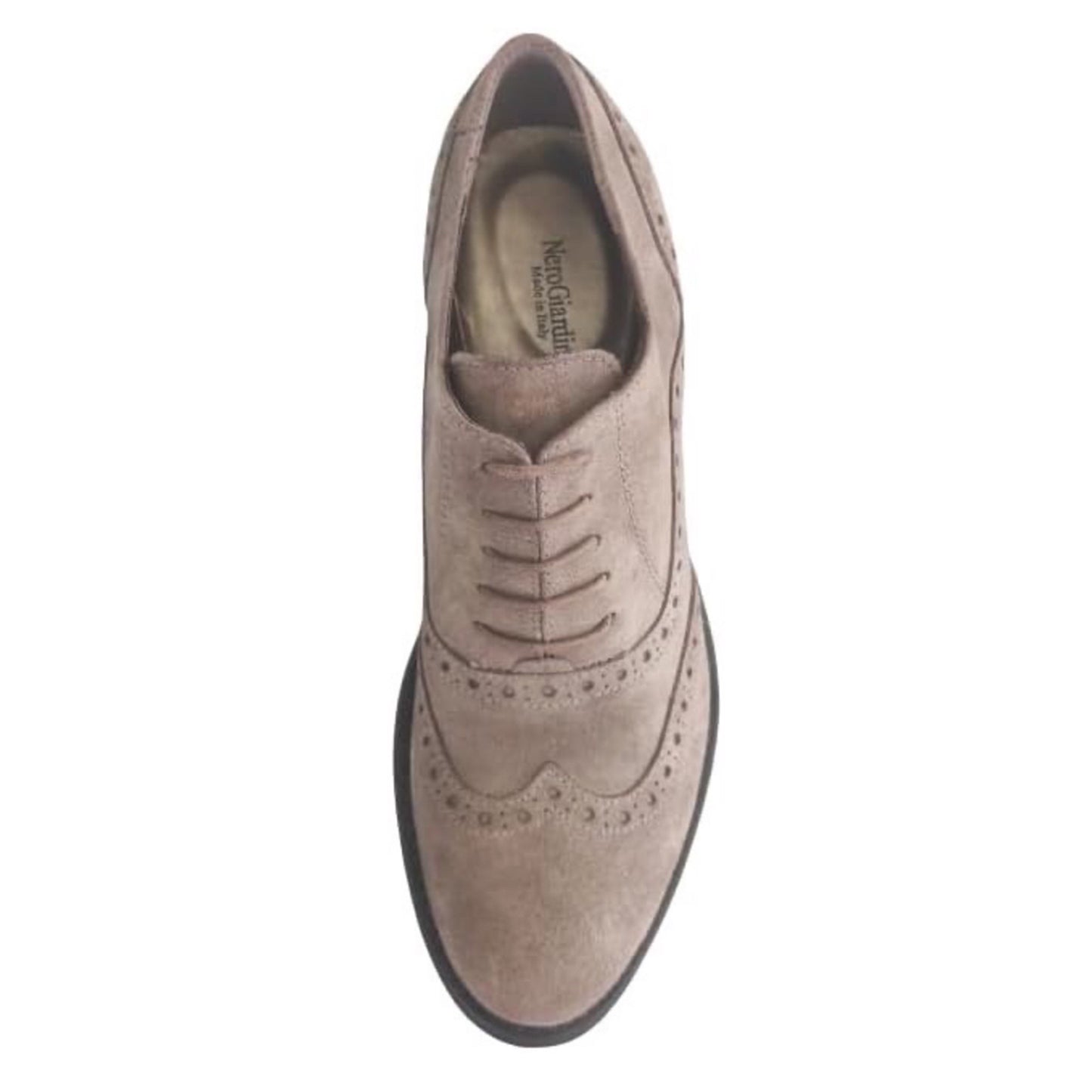 Scarpe Francesine Donna NeroGiardini A005420D - Tacco a blocco, Pelle Scamosciata, Verdegris Tortora