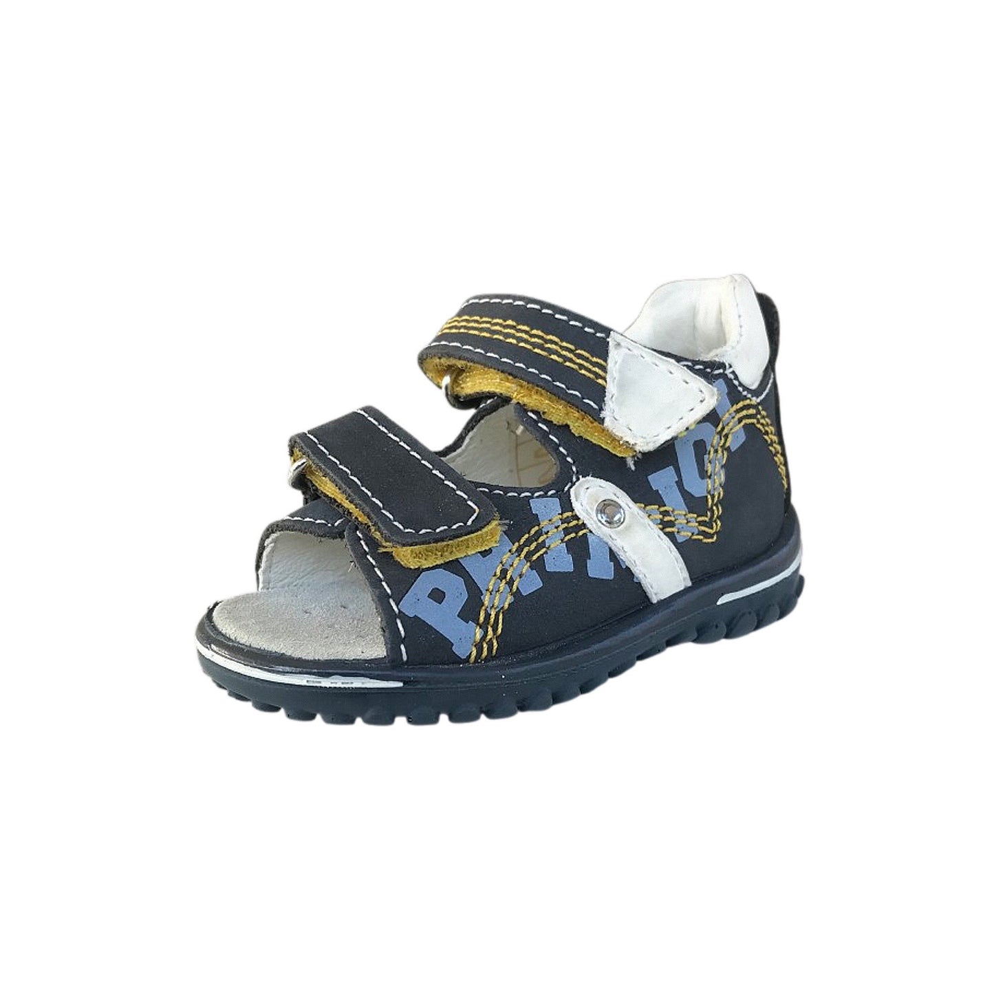 Sandali Bambino Primigi con Chiusura a Strappo, Blu Navy con Dettagli Gialli, Suola Antiscivolo, 19 EU