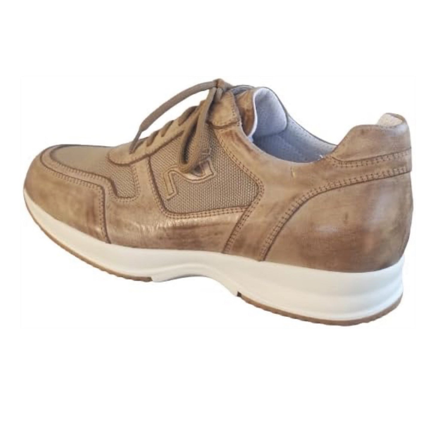 Sneakers Uomo NeroGiardini 07636 Vera Pelle Color Savana - 43 EU