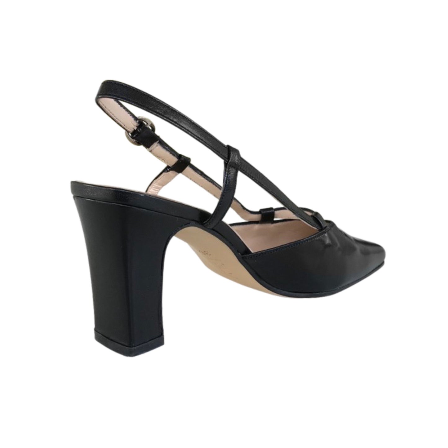 Décolleté Slingback Merianna 641 in Vera Pelle Nero