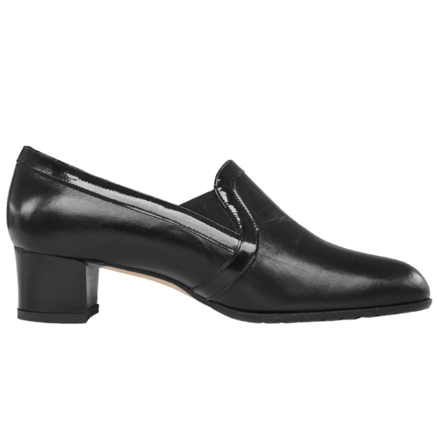 Scarpe chiuse Donna Confort 2576, Vera Pelle Nappa, con Elastici laterali, Nero