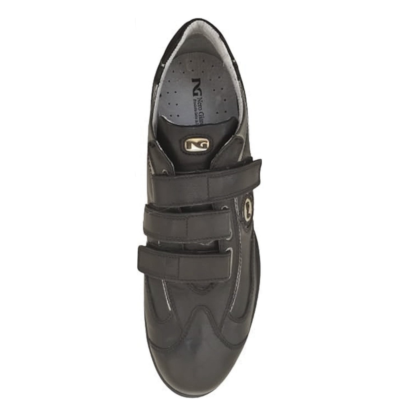 Sneakers Uomo con strappo NeroGiardini 07668 Naplak Nero riporti specchiati - 42 EU