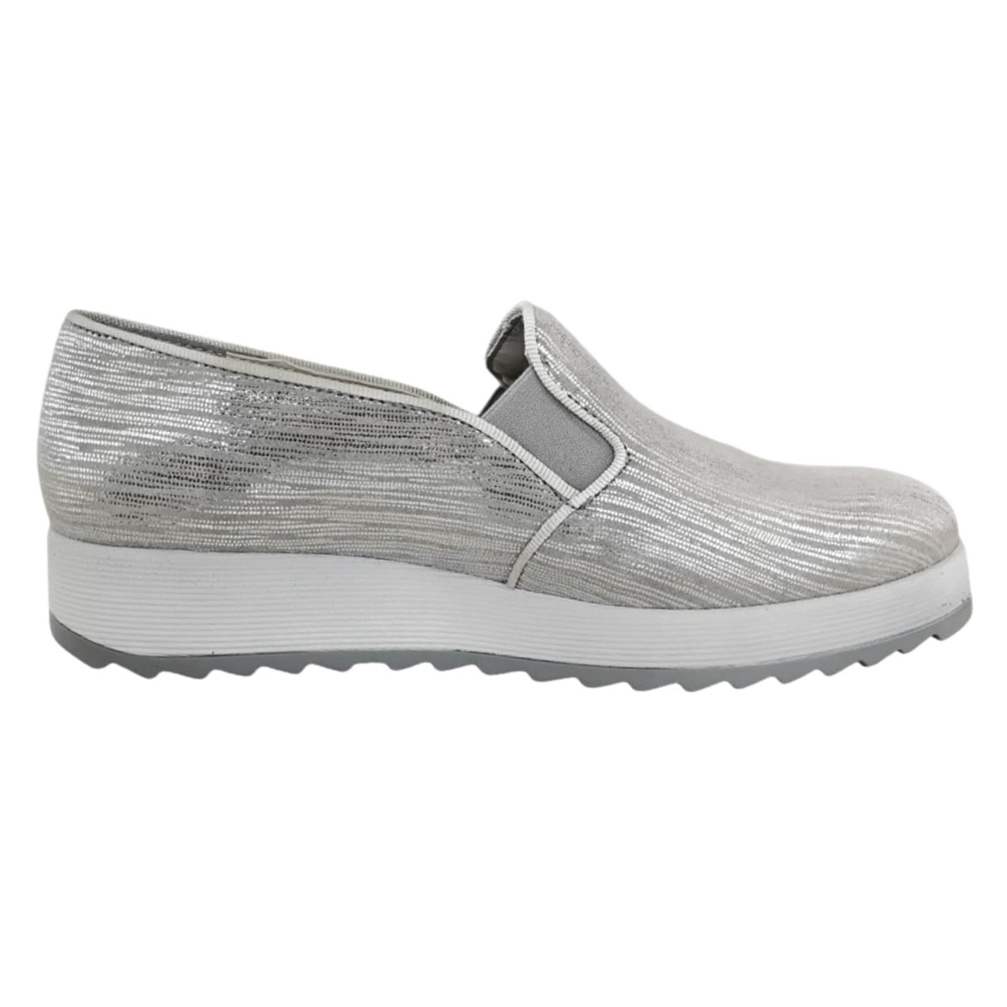 Sneakers Donna Cinzia Soft 25581 Argento con Elastici Laterali - 39 (EU)