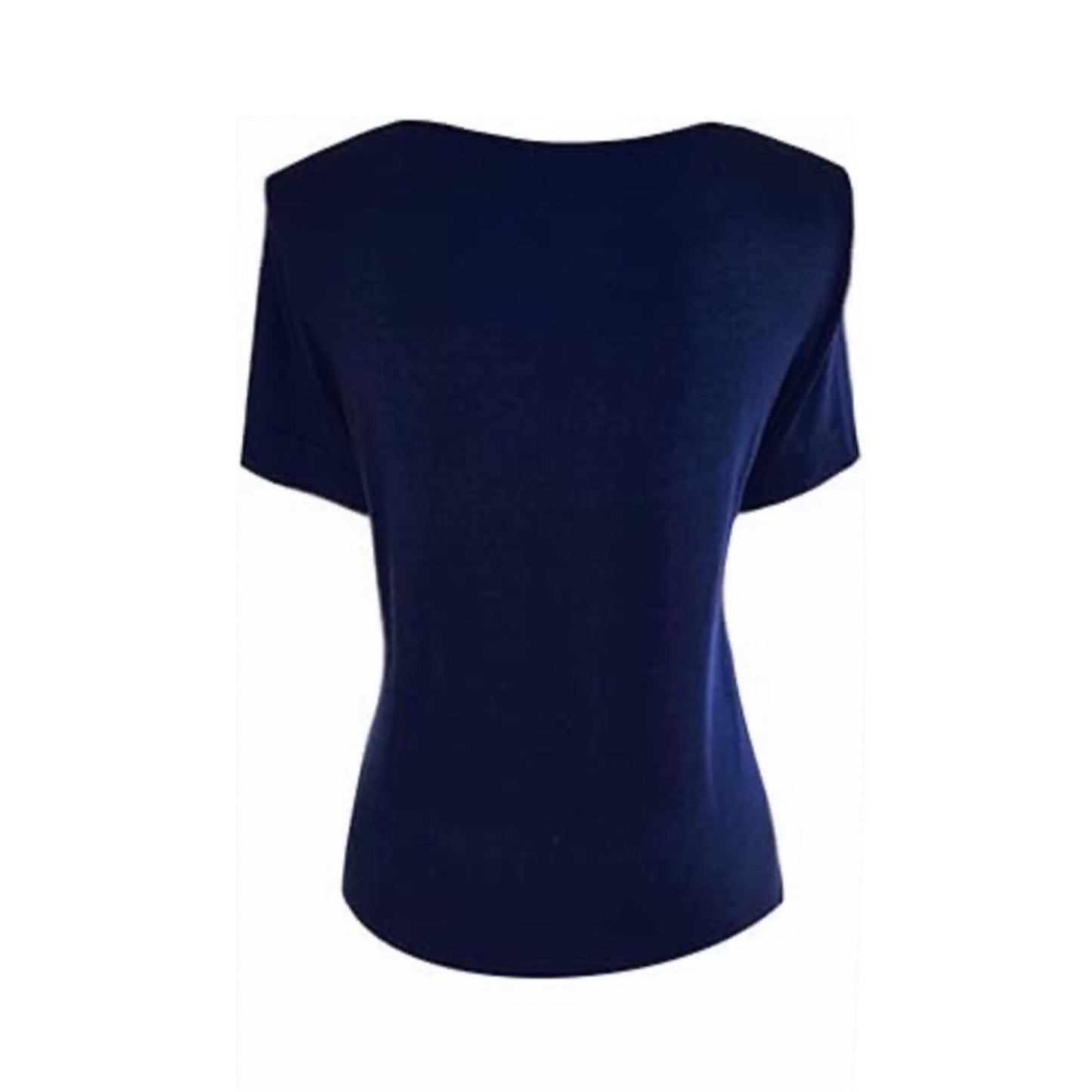 T-Shirt Donna NeroGiardini P561903D Blu con rose ricamate e pois