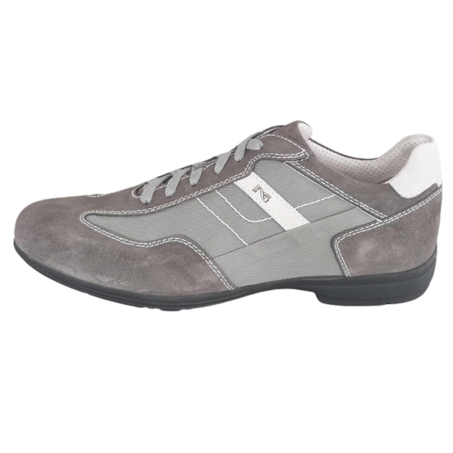 Sneakers Stringate Basse Uomo P704780U Vera Pelle Scamosciata Tessuto Gysel Grigio Fumo - 43 EU