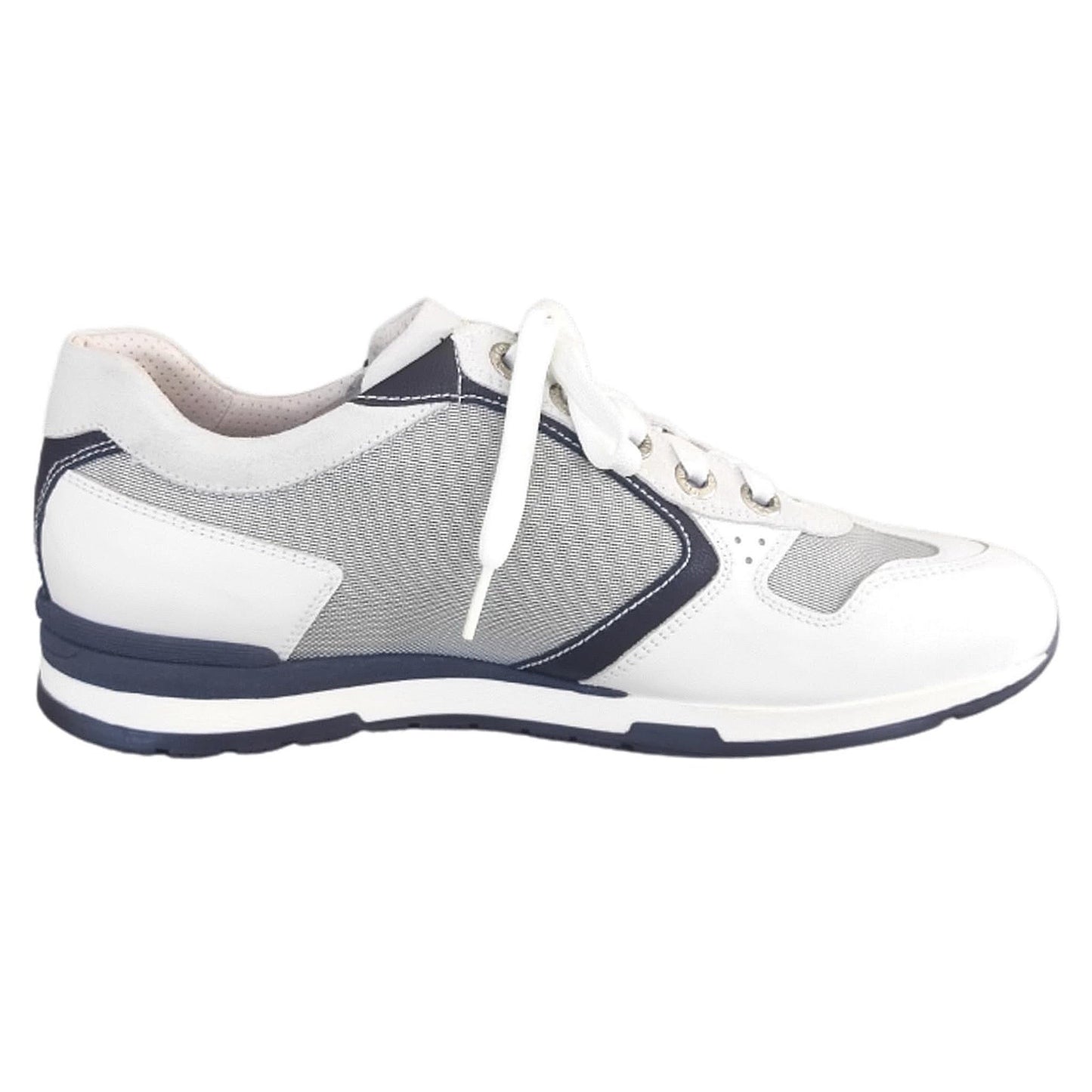 Sneakers Uomo NeroGiardini P008025 Vera Pelle Bianco Blu - 44 EU