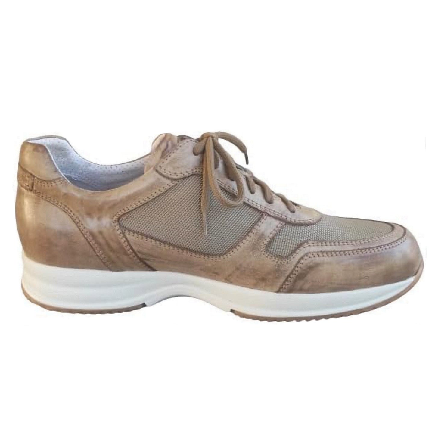 Sneakers Uomo NeroGiardini 07636 Vera Pelle Color Savana - 43 EU