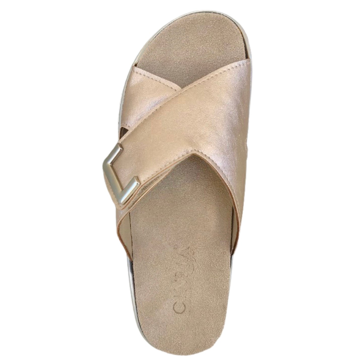 Ciabatte CinziaSoft MZB56-T Vera Pelle Oro Rosa con strap e plantare estraibile