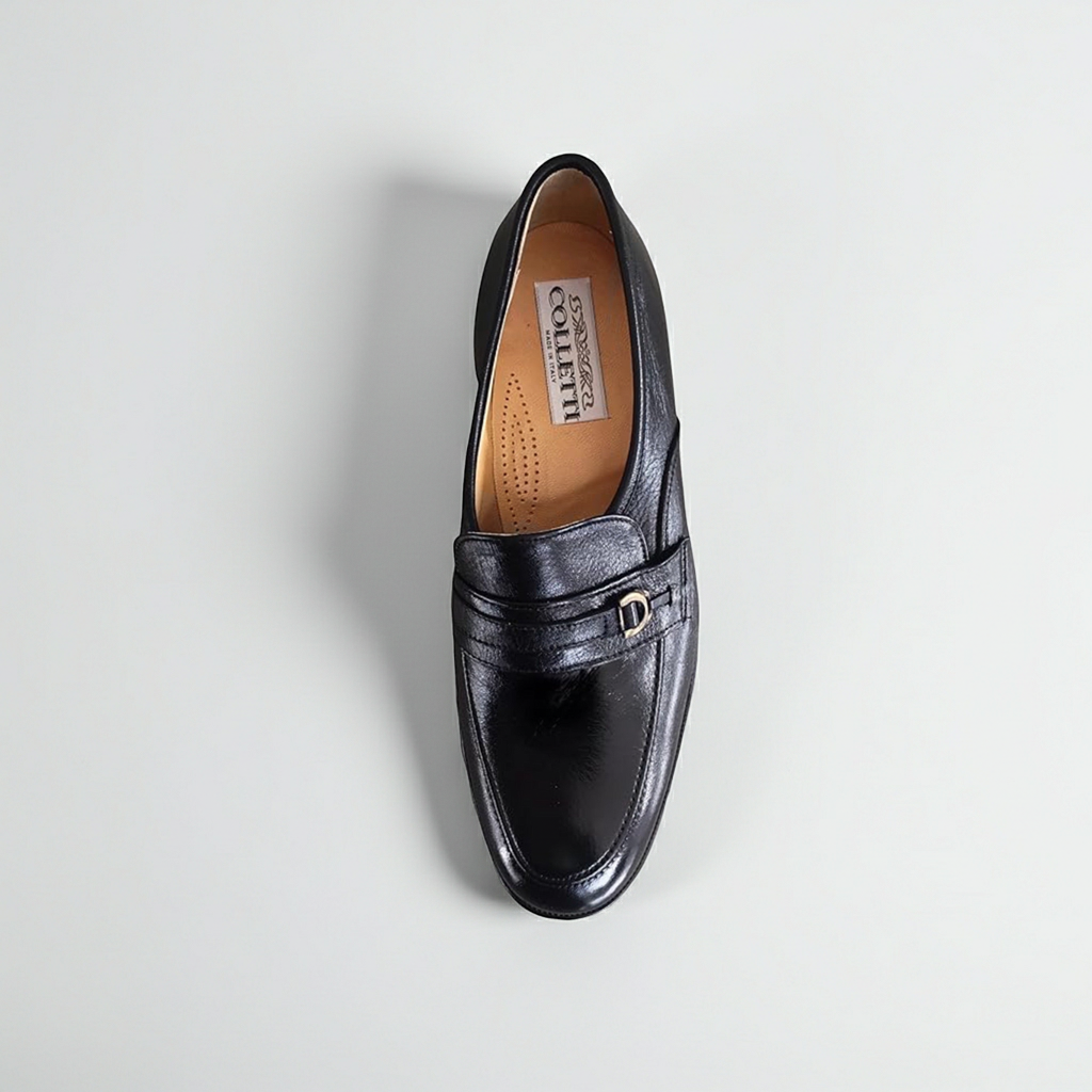 Mocassini Classici Uomo Colletti 934 Vera Pelle Cervo Nero - 45 EU