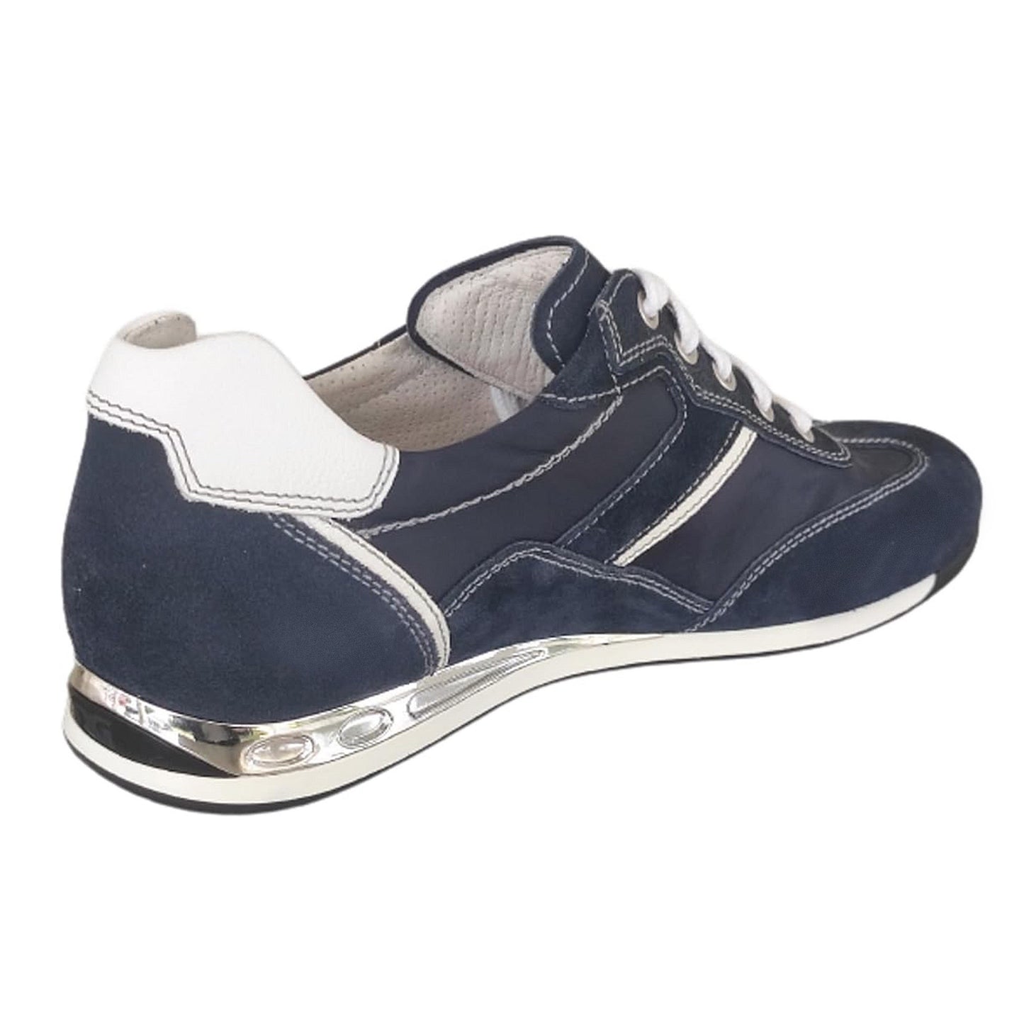 Sneakers Stringata Uomo NeroGiardini P604011U Vera Pelle Scamosciata Blu