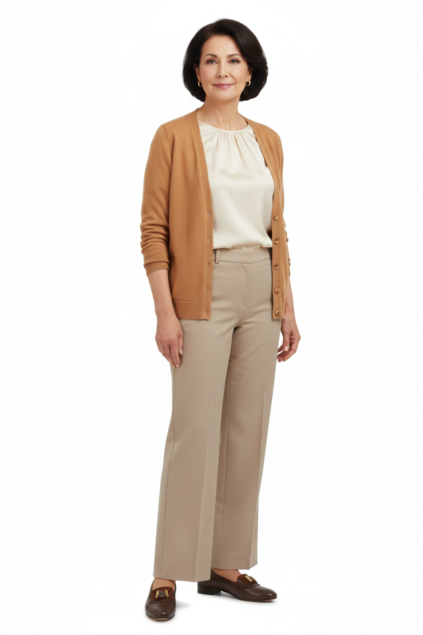 Décolleté Lady Confort 1440 Vera Pelle Marrone Ebano con decorazione oro