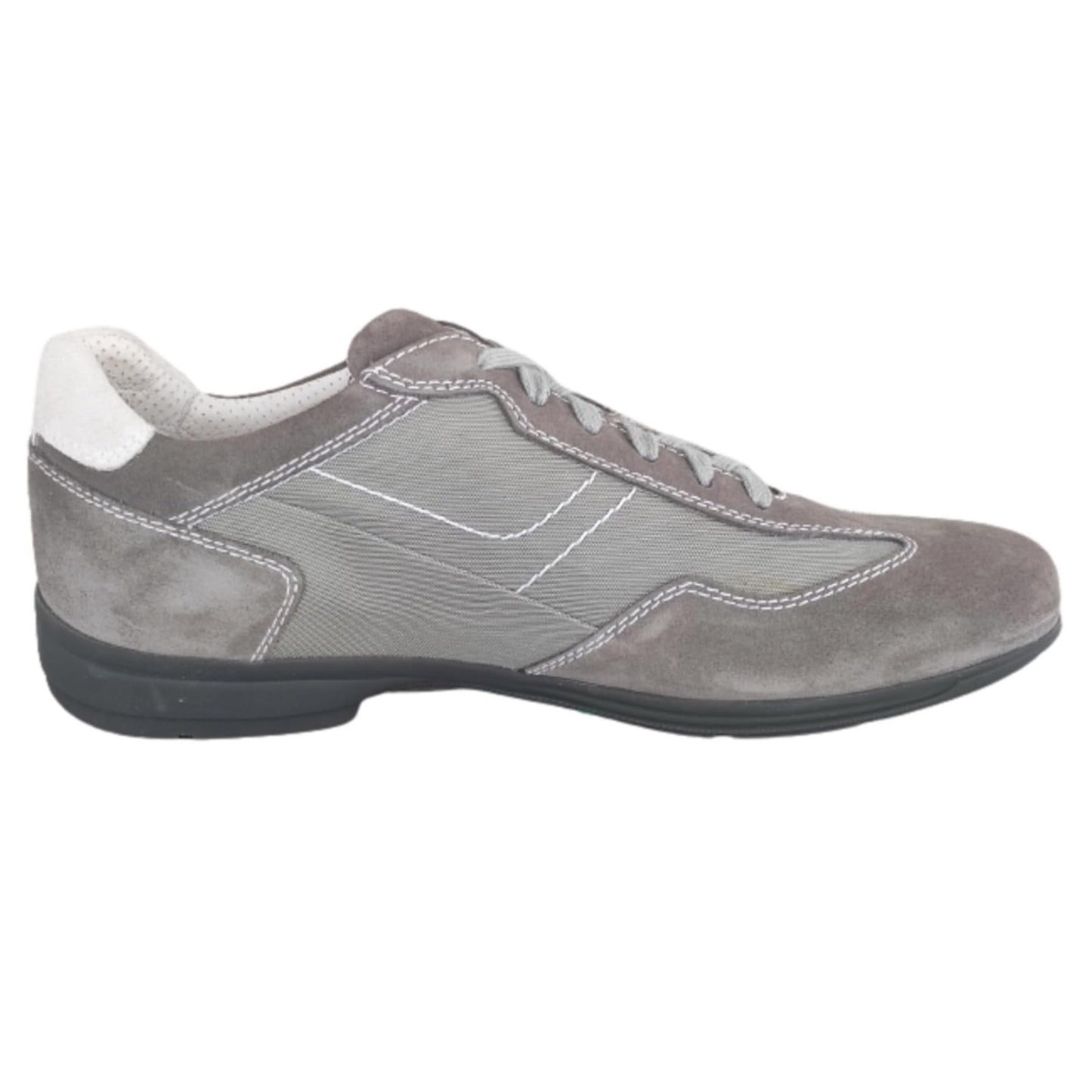 Sneakers Stringate Basse Uomo P704780U Vera Pelle Scamosciata Tessuto Gysel Grigio Fumo - 43 EU